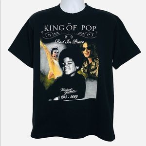 Vintage MICHAEL JACKSON in Memory 1958-2009 Shirt Large King of Pop.